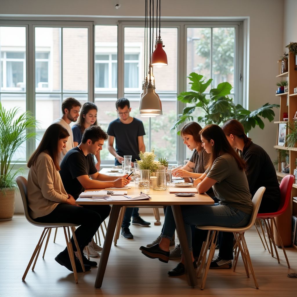 Equipo de diseñadores colaborando